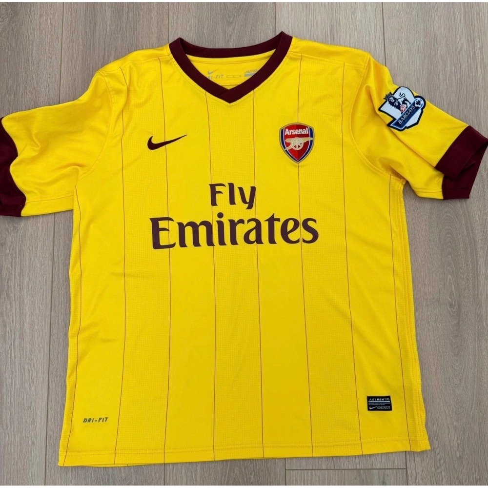H7 Nike Arsenal FC 2010-2011 Away Jersey Yellow #21 Fabianski Premier League L - Picture 2 of 7